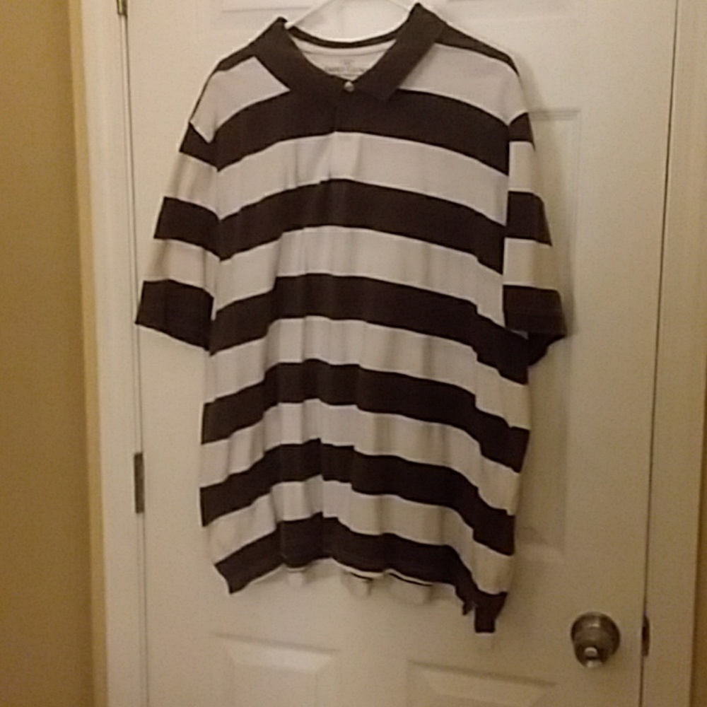 Faded Glory Brown/Cream Stripe Mens Shirt